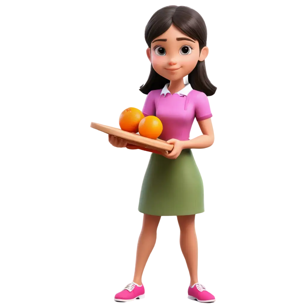 Cartoon-Girl-Cutting-Fruits-and-Vegetables-on-a-Cutting-Board-PNG-Image-High-Quality-Versatile