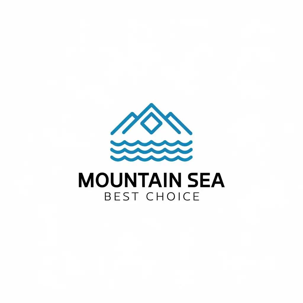 a vector logo design,with the text "mountain sea best choice", main symbol:shan hai,Moderate,be used in Internet industry,clear background