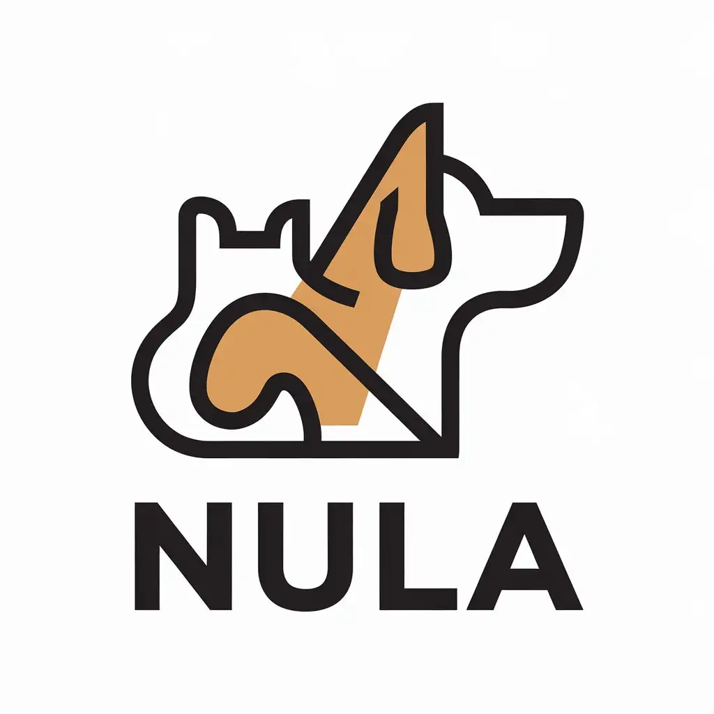 a vector logo design,with the text "NULA", main symbol:Cat, dog,Moderate,be used in Animals Pets industry,clear background