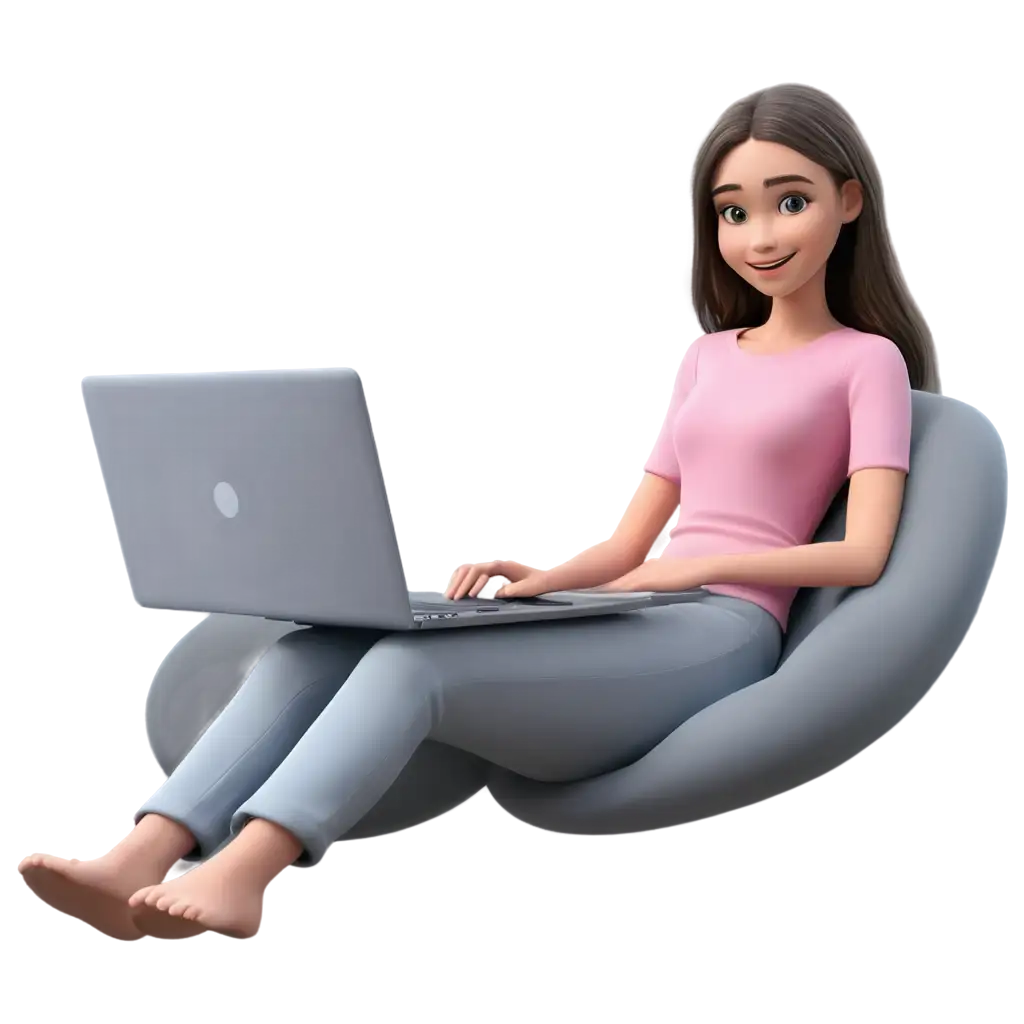 Girl-Floating-3D-with-Laptop-and-Smile-PNG-Image-Enhance-Your-Visual-Content-with-Technology-and-Joy