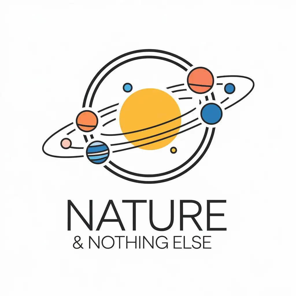 LOGO Design for Nature Nothing Else Minimalistic Solar System Theme with Clear Background