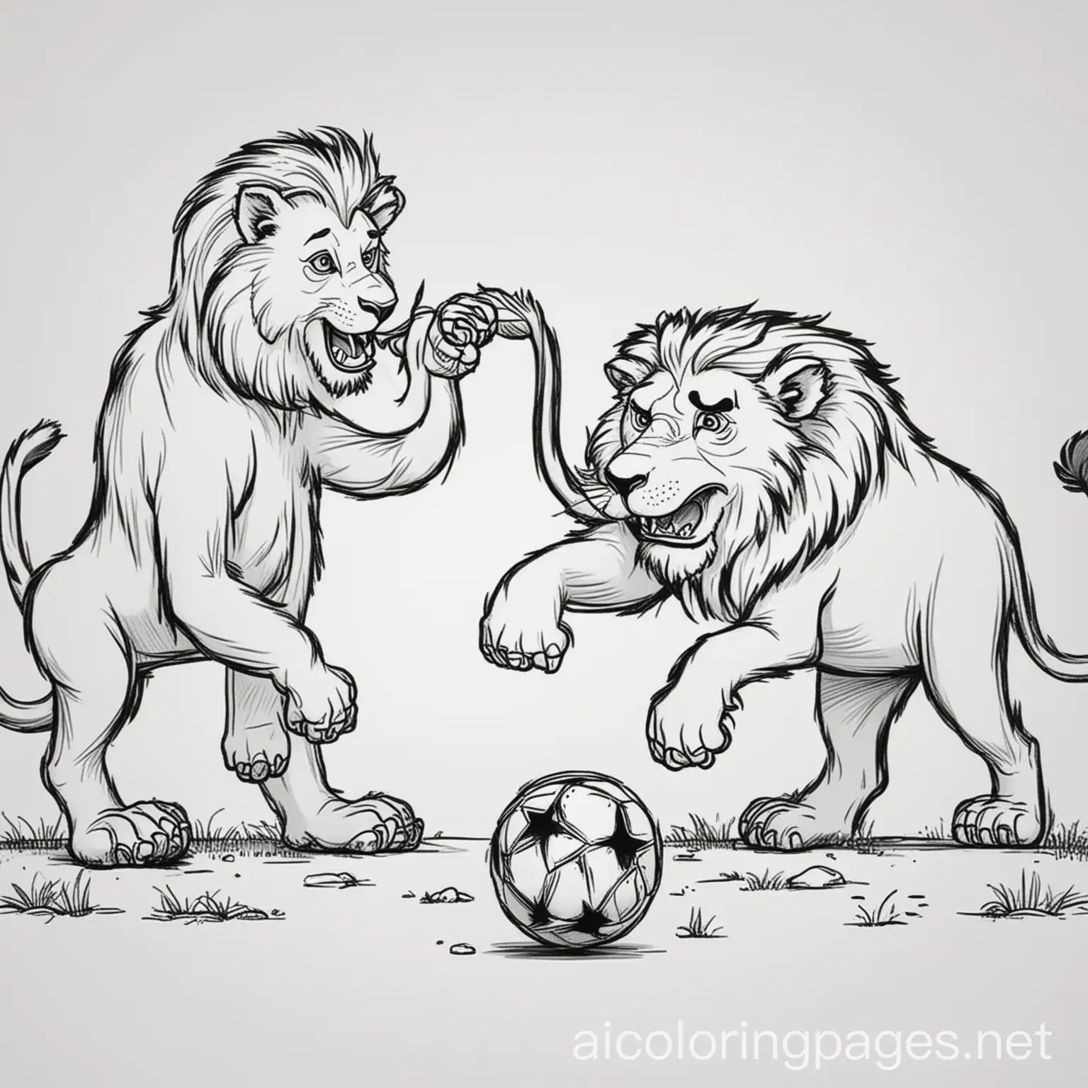 Playful-Animals-Engaged-in-a-Football-Match