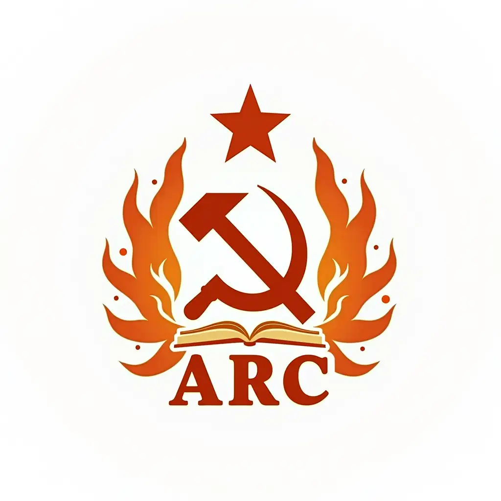 Communist-Party-Emblem-with-Sickle-and-Hammer-Book-Star-and-ARC-Letters