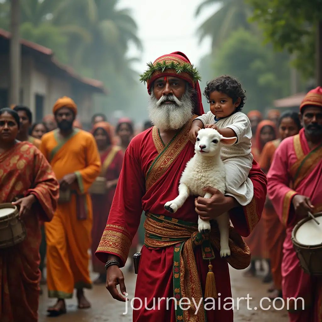 Traditional-Kerala-Christmas-Carol-with-Santa-Drummers-and-Child-Jesus-Statue