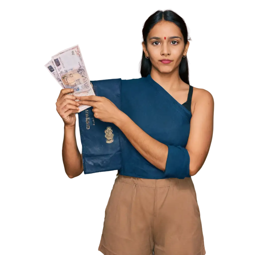 Indian-Girl-with-Indian-Rupee-PNG-Enhance-Your-Projects-with-HighQuality-Imagery