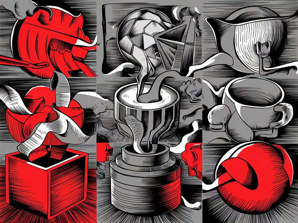 Abstract-Objects-Interacting-Dynamic-Red-Gray-Black-White-Composition