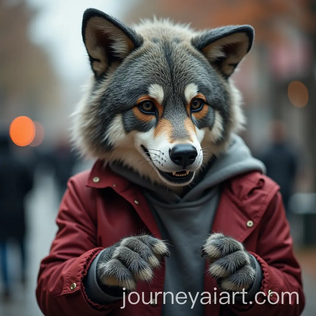 Man-in-Wolf-Mascot-Costume-Standing-in-a-Playful-Pose