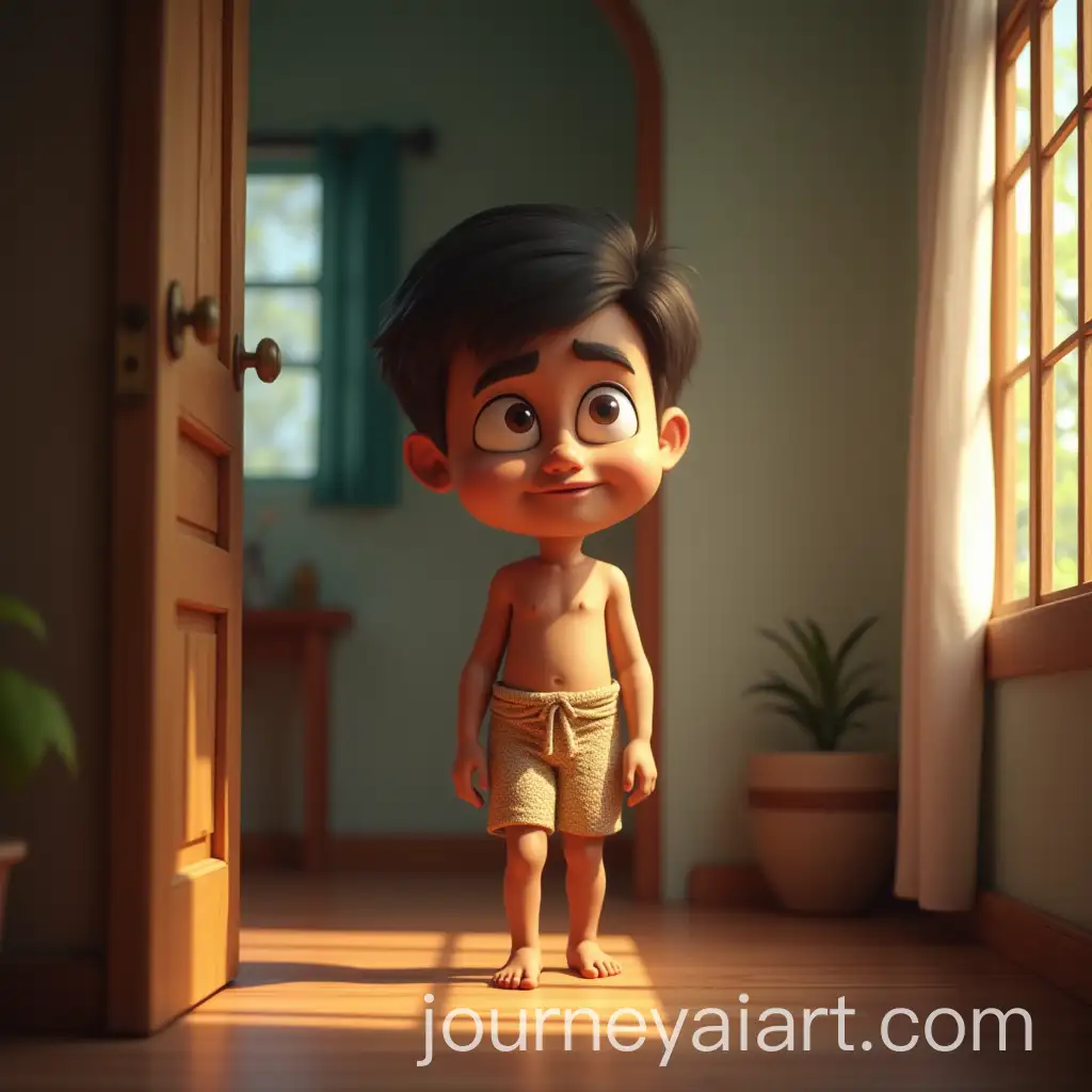 Malayalee-Kerala-Boy-in-Lungi-with-Comedic-Expression-Sleeping-and-Walking-in-Furnished-Room