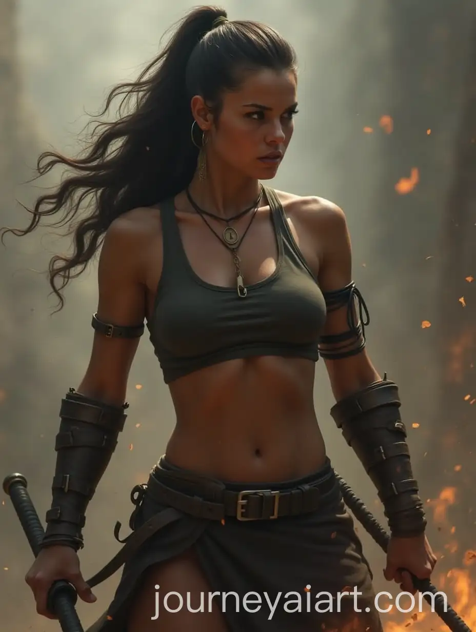Angry-Female-Warrior-in-Fantasy-Armor
