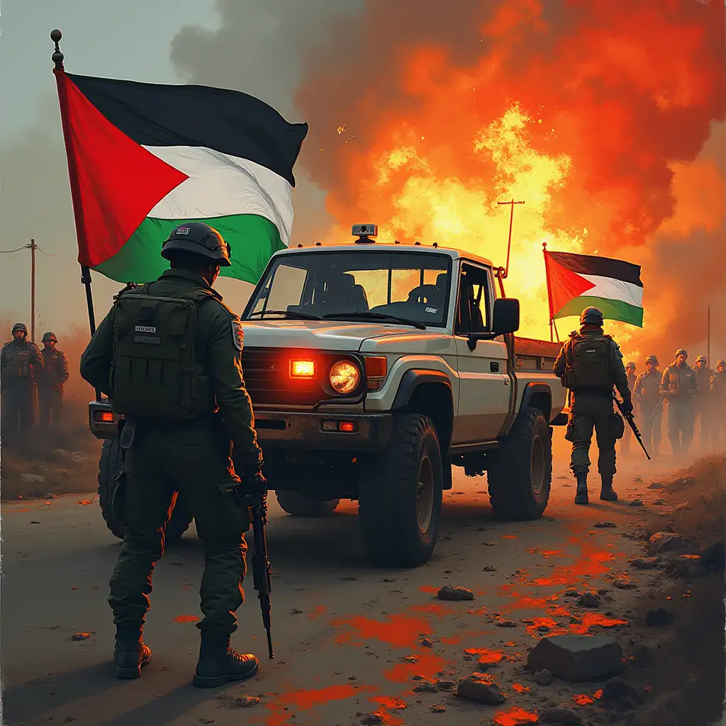 design an image for a cover with colors and harmony and appropriateness to the topic of the job which is Zionist terrorism impacts and crimes against humanity in Palestine model