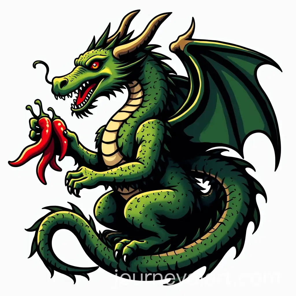 Black-and-Green-DragonAI-Art-Prompt-Expansion-Holding-Habanero-Peppers-Logo-Design