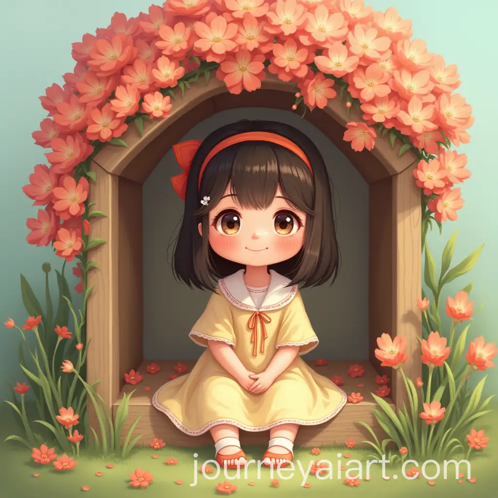 AI-Image-Prompt-ExpansionCute-Beautiful-Girl-Sitting-Under-Flower-Shed