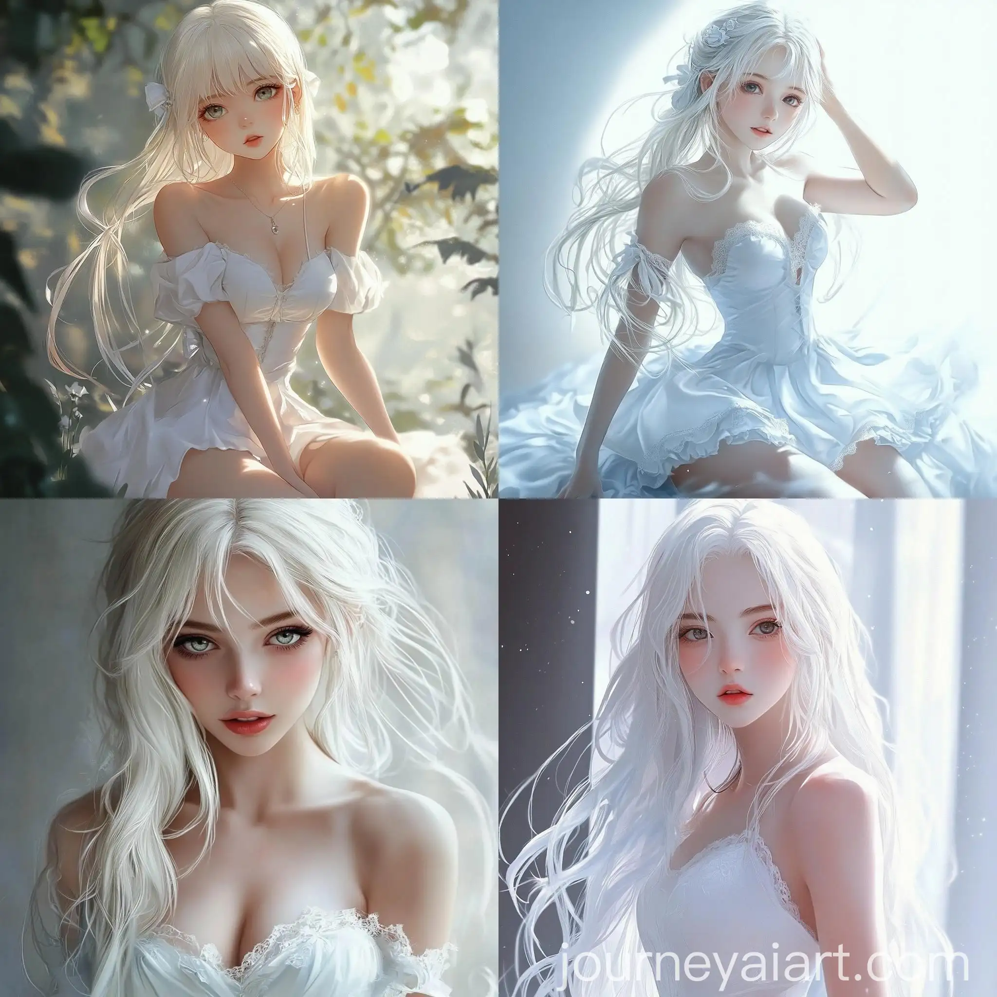 Anime-Style-Portrait-of-a-White-Girl-in-Elegant-White-Dress