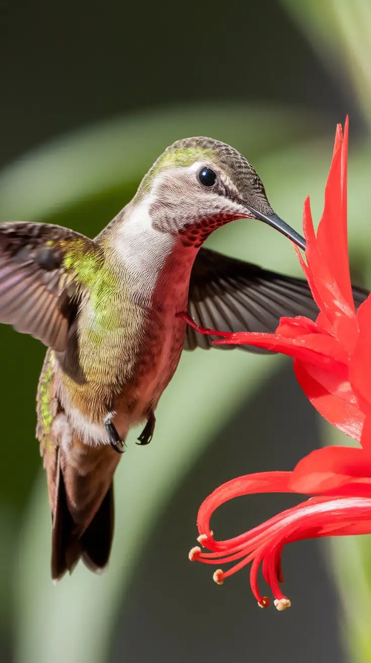 CloseUp-Wildlife-Photography-of-RubyThroated-Hummingbird-Feeding-on-Cardinal-Flower