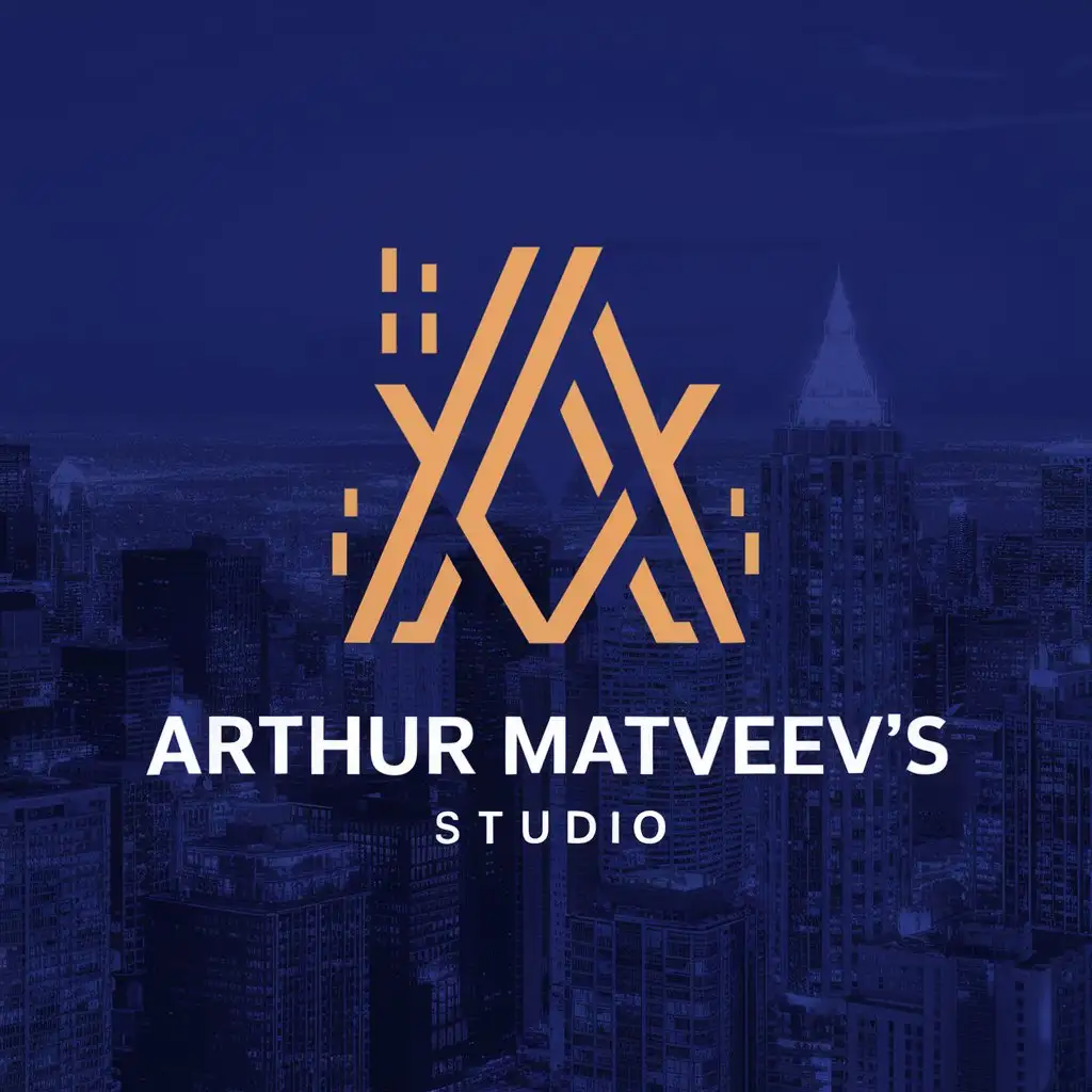 a logo design,with the text "Arthur Matveev's studio", main symbol:Coding,Moderate,be used in Internet industry,clear background