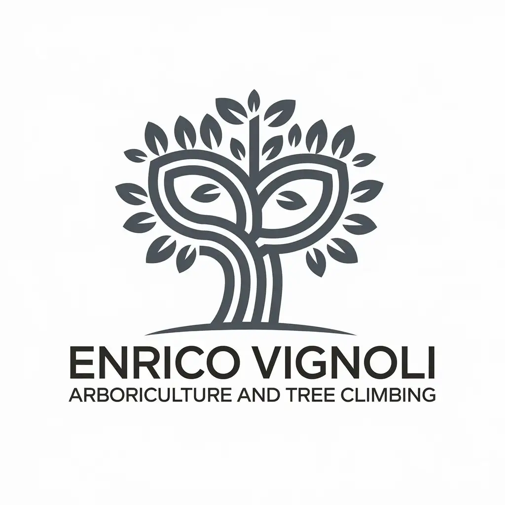 LOGO Design For Enrico Vignoli Arboriculture and Tree Climbing with Leaf and Tree Theme