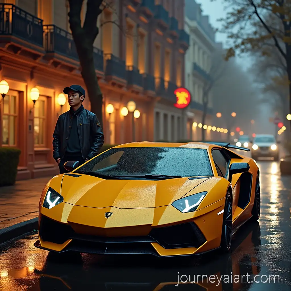 Tanjiro-Kamado-Driving-a-Lamborghini-in-a-Dynamic-Action-Scene