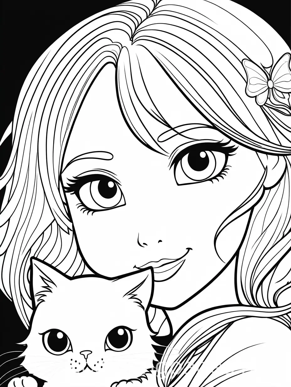 Young-Girl-Holding-Fluffy-Cat-Coloring-Page