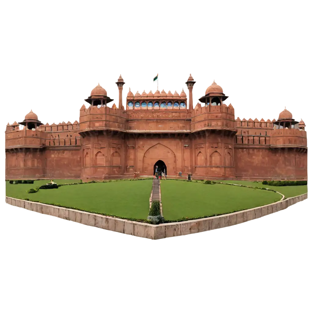 HighQuality-Red-Fort-Front-View-PNG-Image-for-Various-Applications