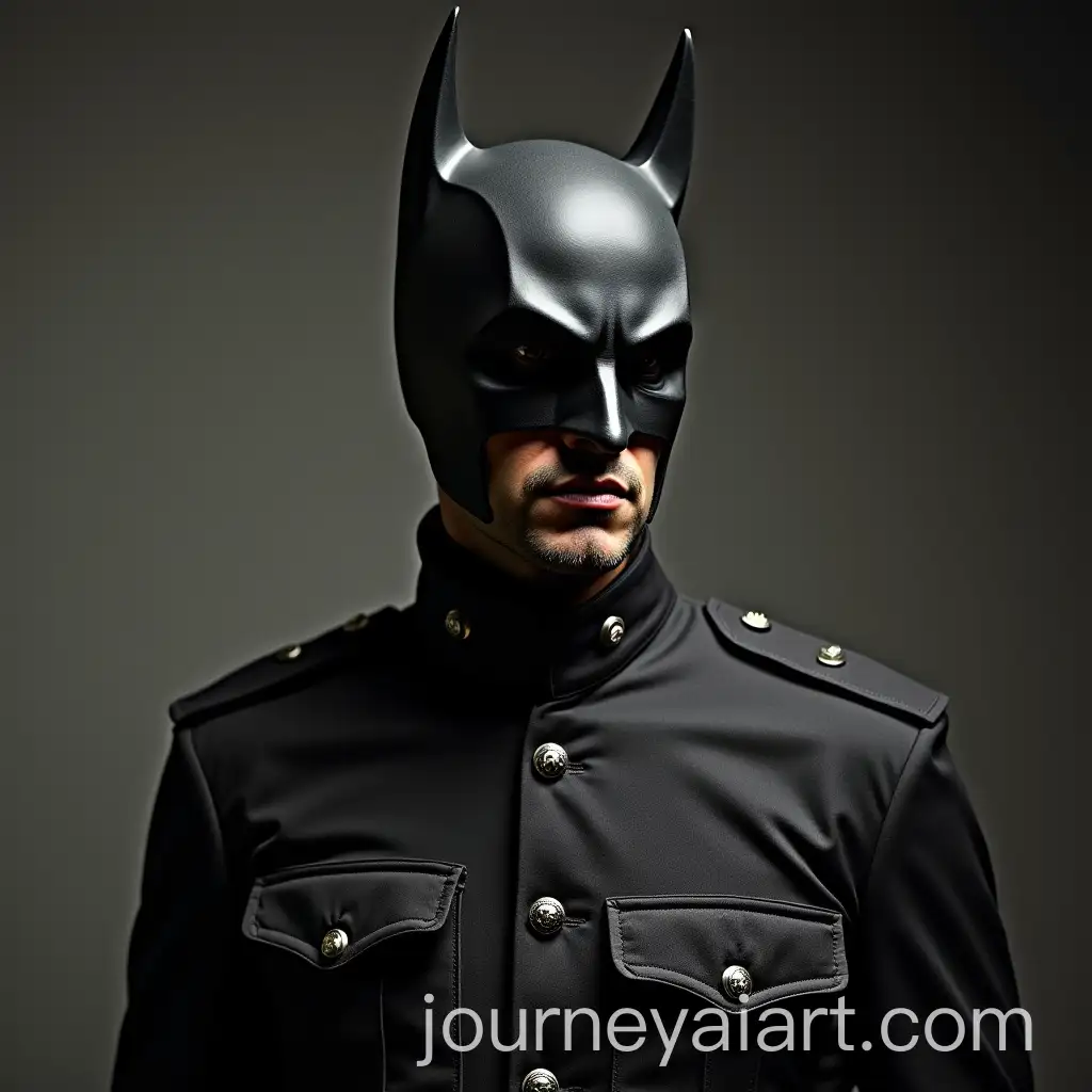 Man-with-Bat-Ears-in-Military-Suit-with-Black-Face-Paint