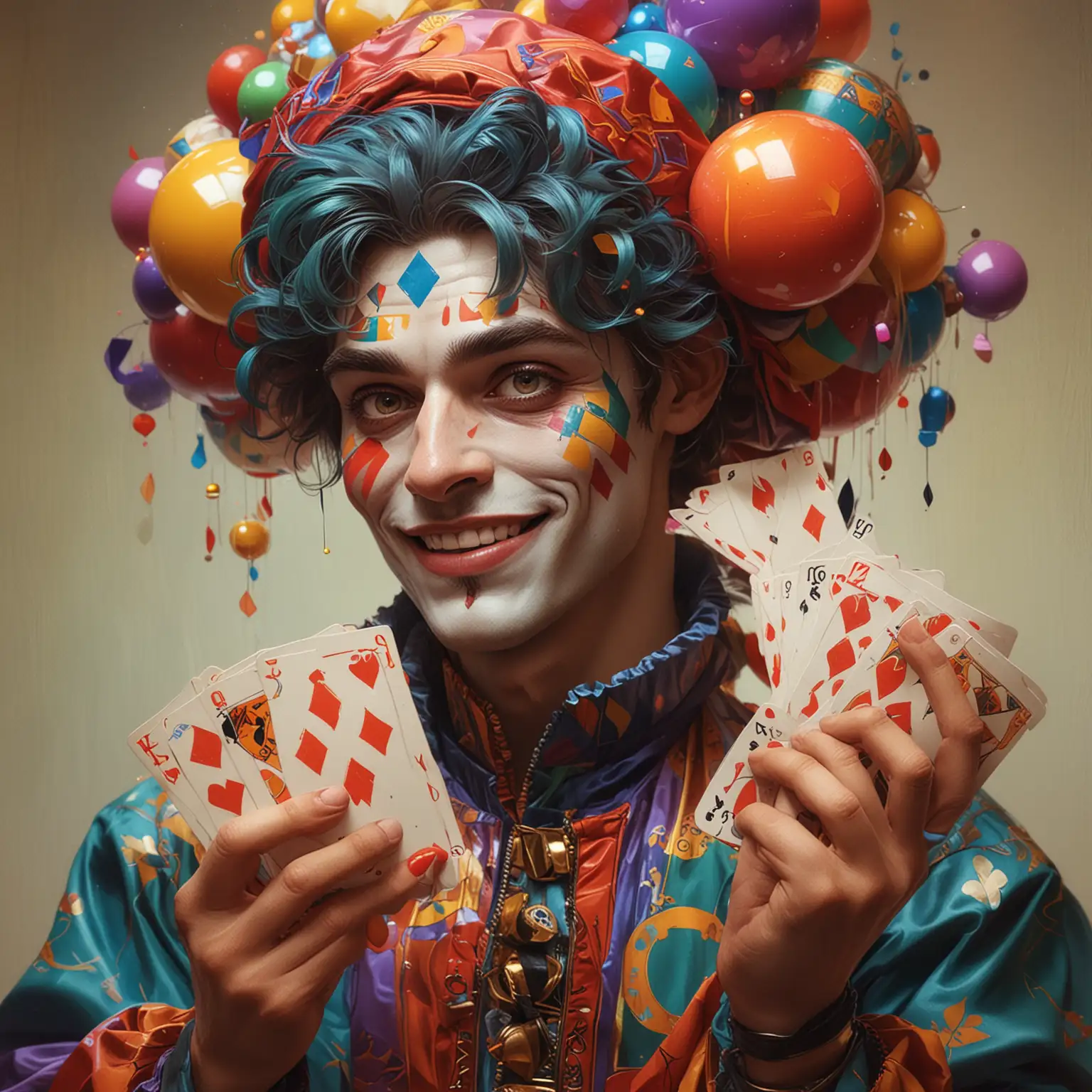 Colorful-Jester-Juggling-Balls-and-Cards