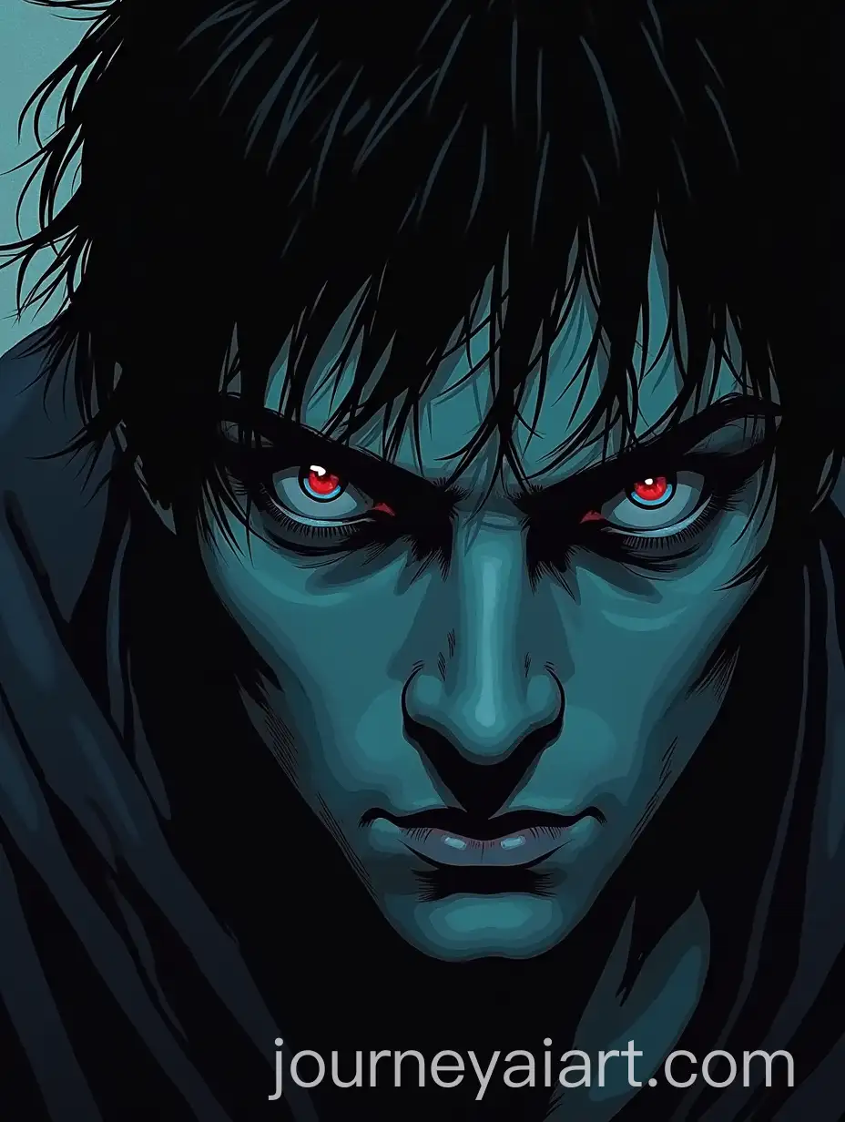 Manga-Style-Portrait-of-a-Man-with-Eerie-Red-and-Blue-Eyes
