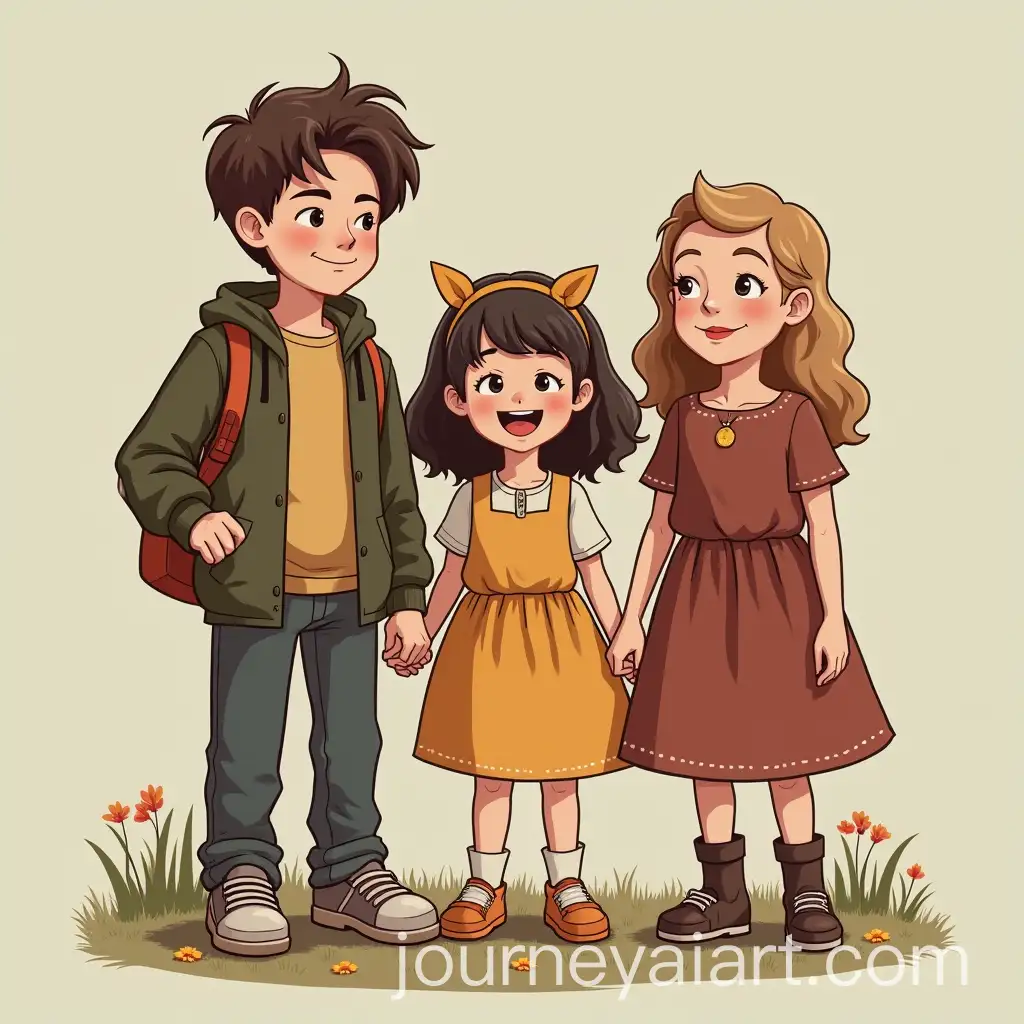 A-Boy-and-Three-Girls-Together-in-a-Playful-Setting