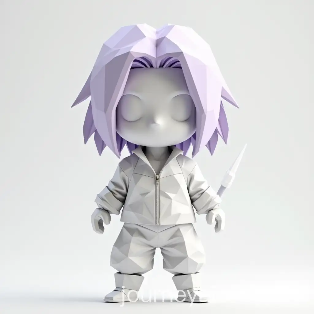 Geometric-Origami-Chibi-Future-Trunks-in-LowPoly-White-Paper-Style