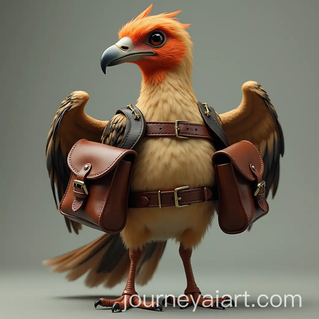 Bird-with-Large-Leather-Pouches-Between-Legs-in-a-Unique-Display