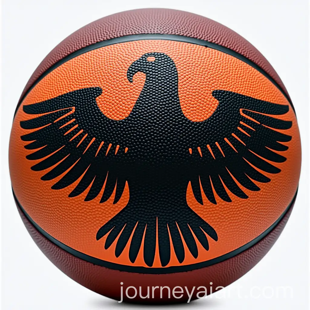 Elegant-Black-Eagle-Flying-Over-Basketball-Court