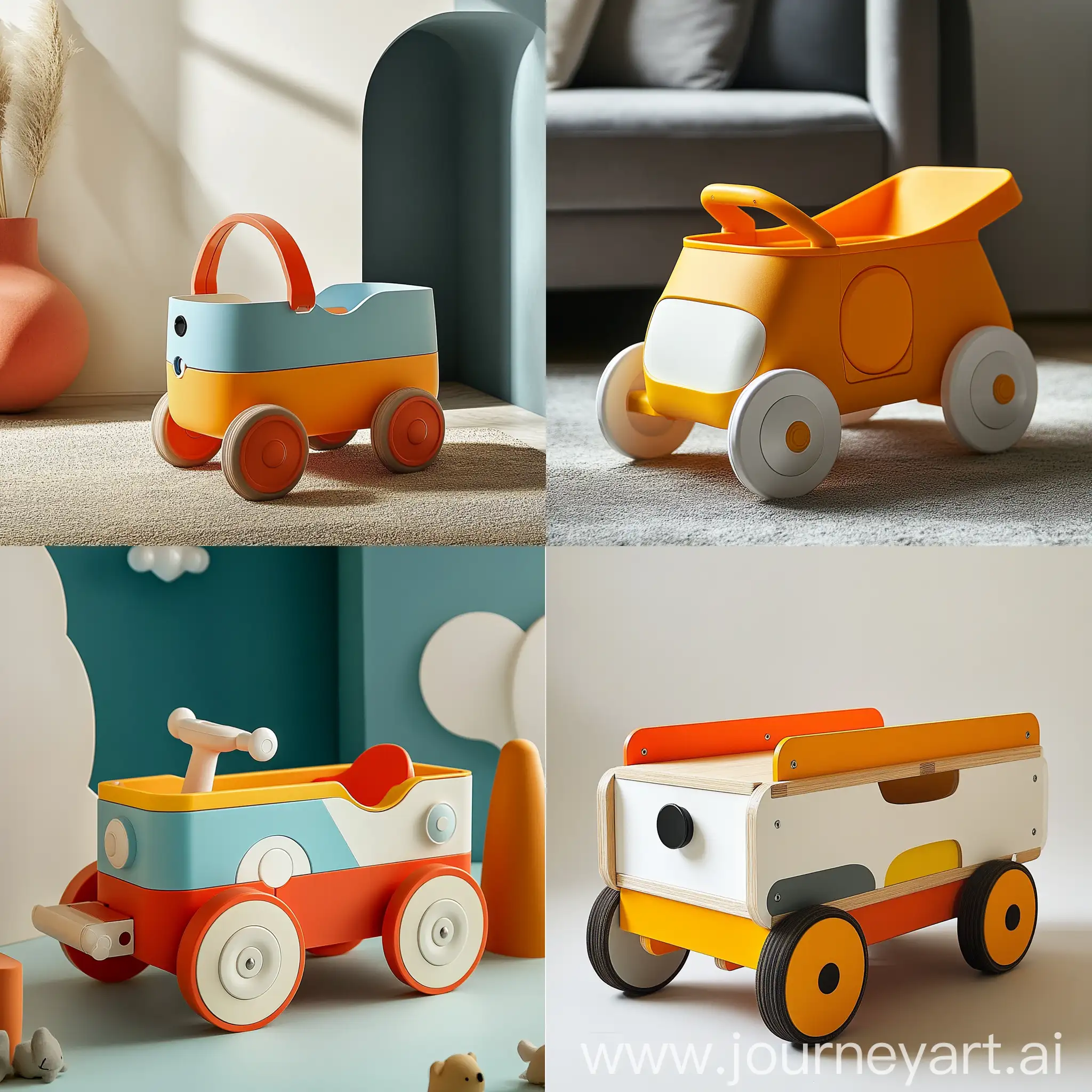 Children-and-Pets-Enjoying-a-MultiFunctional-Toy-Wagon-in-Vibrant-Colors