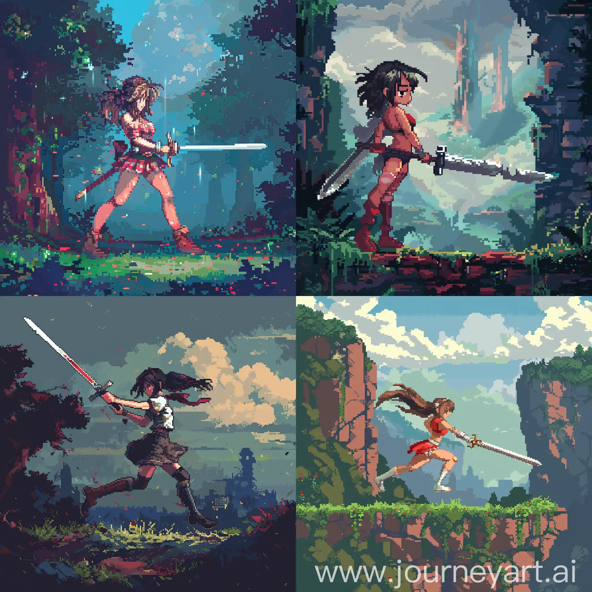 Pixel-Art-Sprite-of-a-Girl-Running-with-Sword