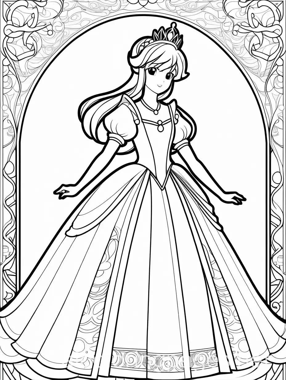 Shinobu-Oshino-as-a-Princess-Coloring-Page-for-Kids