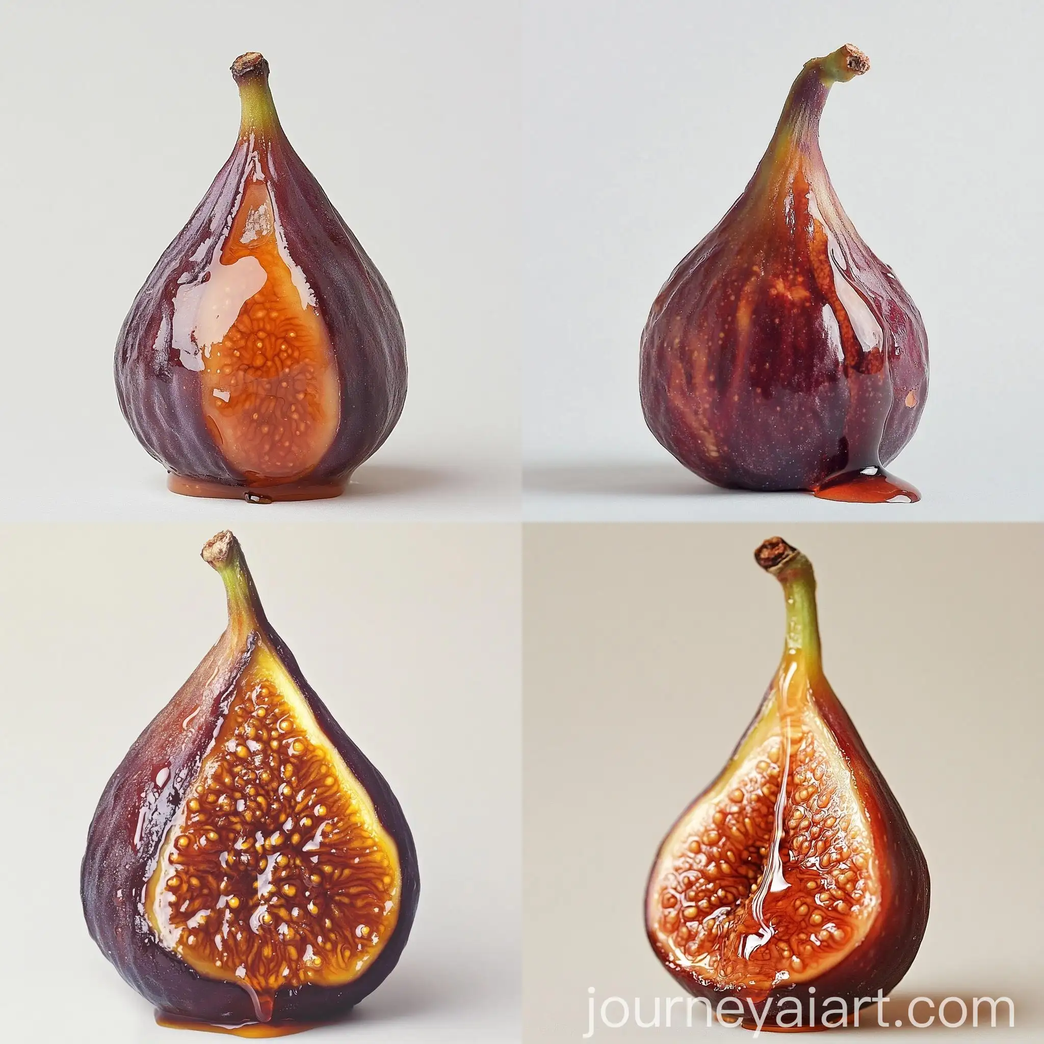 CloseUp-View-of-Shriveled-Fig-Soaked-in-Juice-on-White-Background