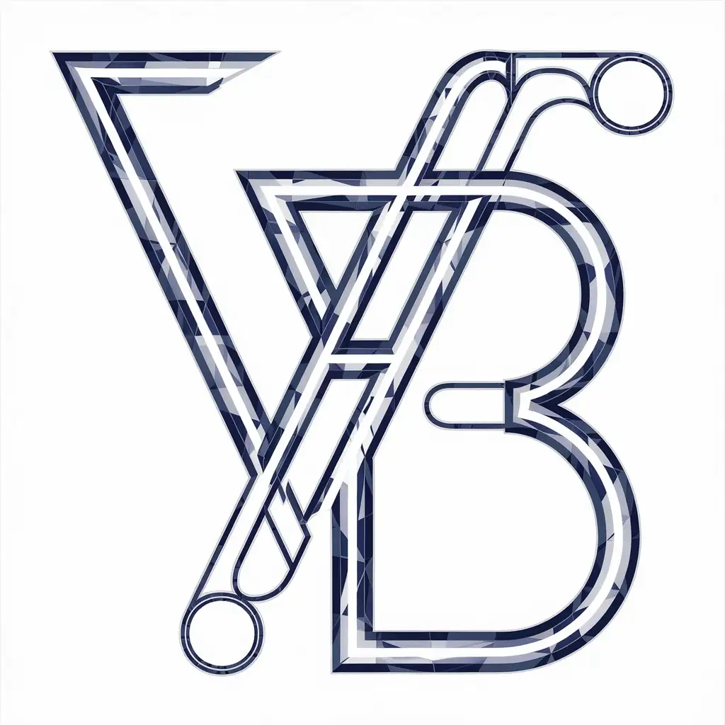 a vector logo design,with the text "VB", main symbol:V B 8,complex,clear background