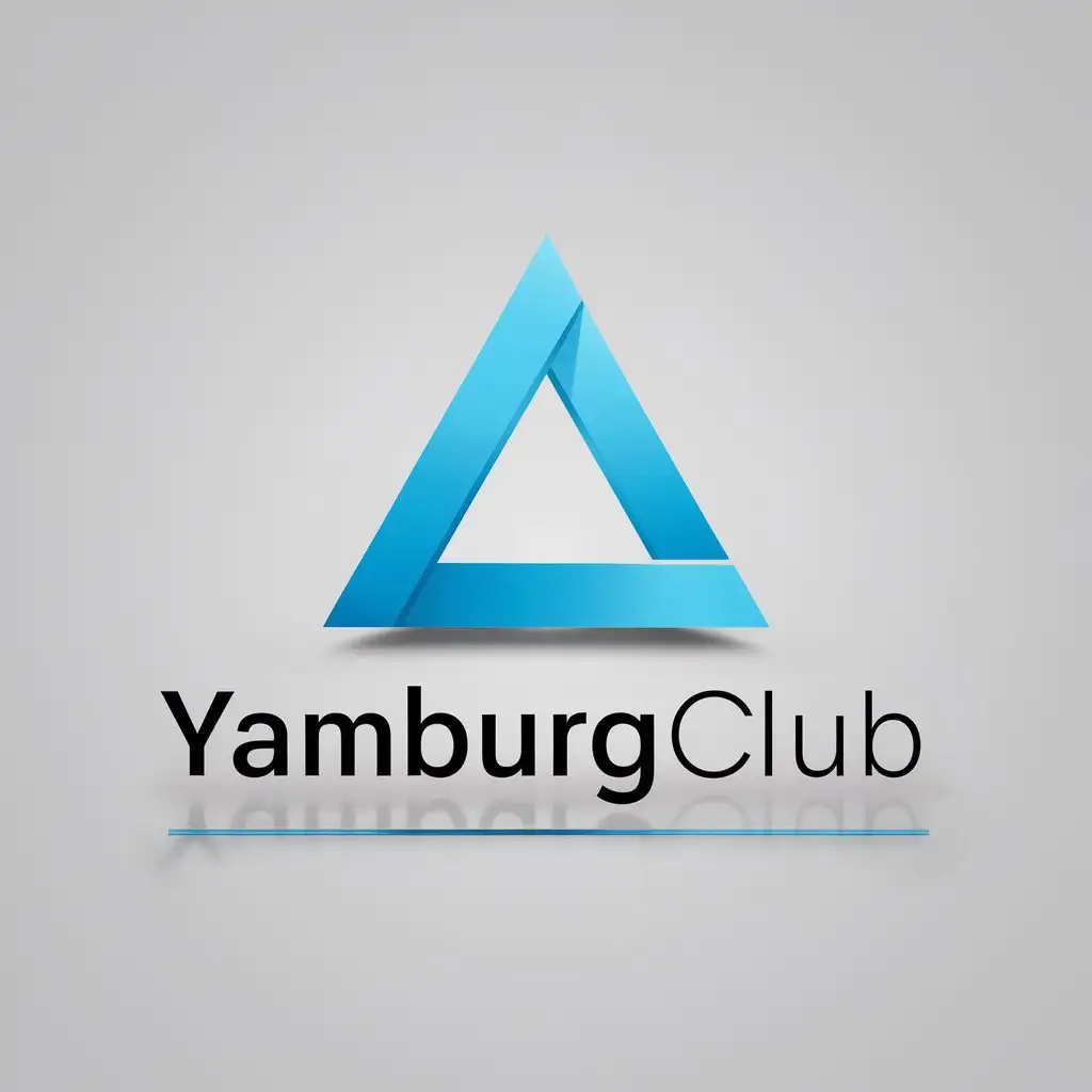 a logo design,with the text "YamburgClub", main symbol:3D triangle blue,Minimalistic,be used in Technology industry,clear background