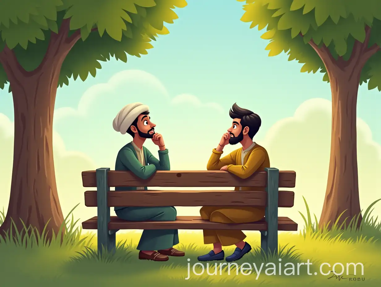 Two-Friends-Reflecting-on-Tolerance-and-Patience-in-a-Park