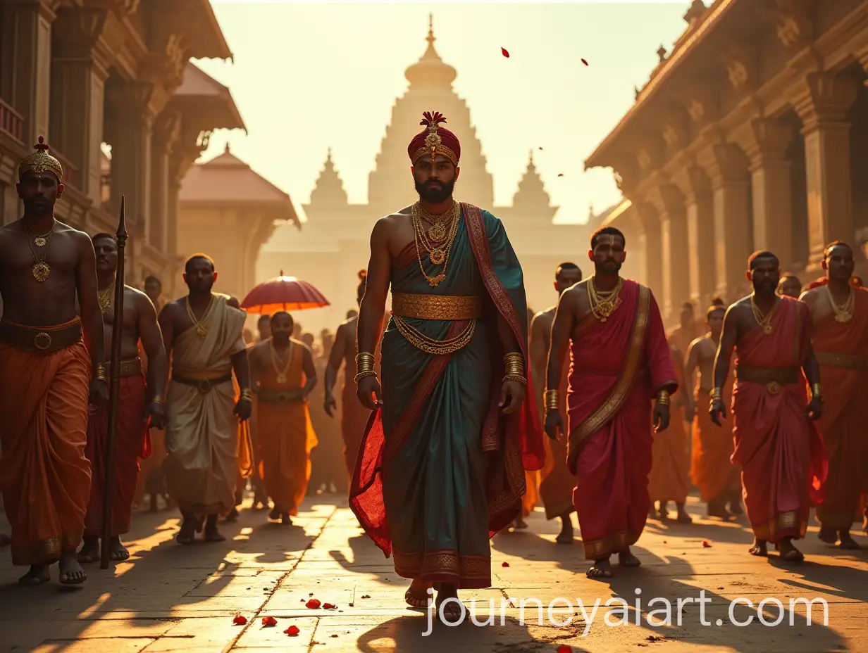 Majestic-South-Indian-King-ProcessionAI-Image-Expansion-and-SEO-Through-Royal-Streets-with-Ministers-and-Guards