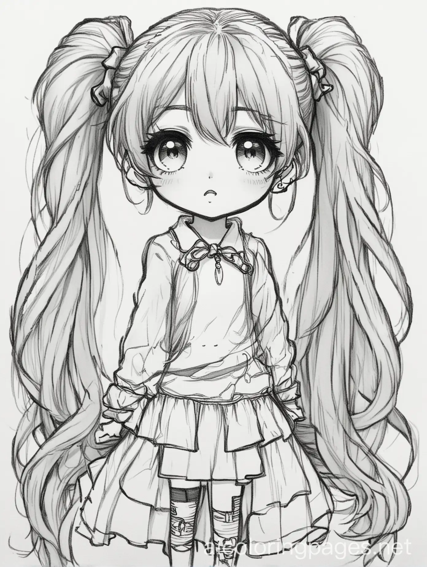 Detailed-Black-and-White-Chibi-Anime-Girl-with-Long-Hair