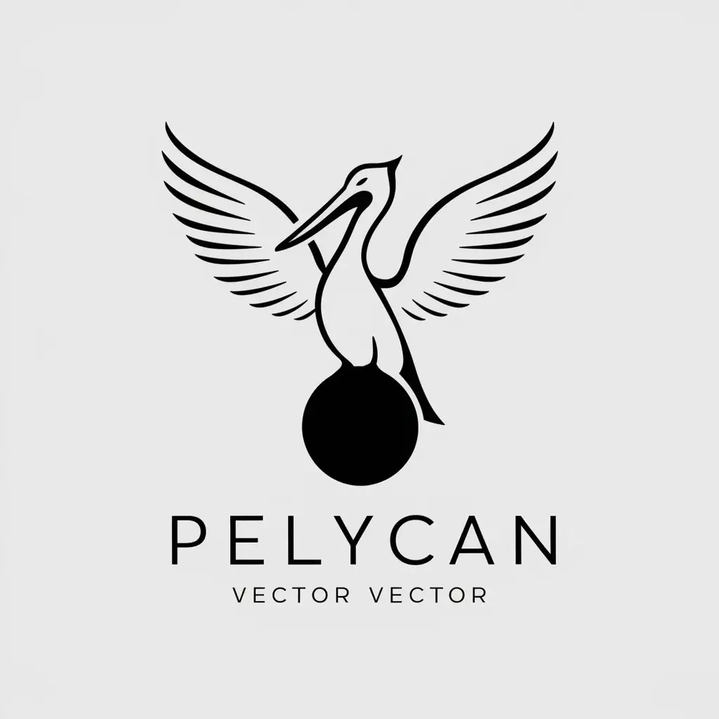 LOGO Design for Pelycan Minimalist Pelican Symbol with Circular Background for Autres Industry