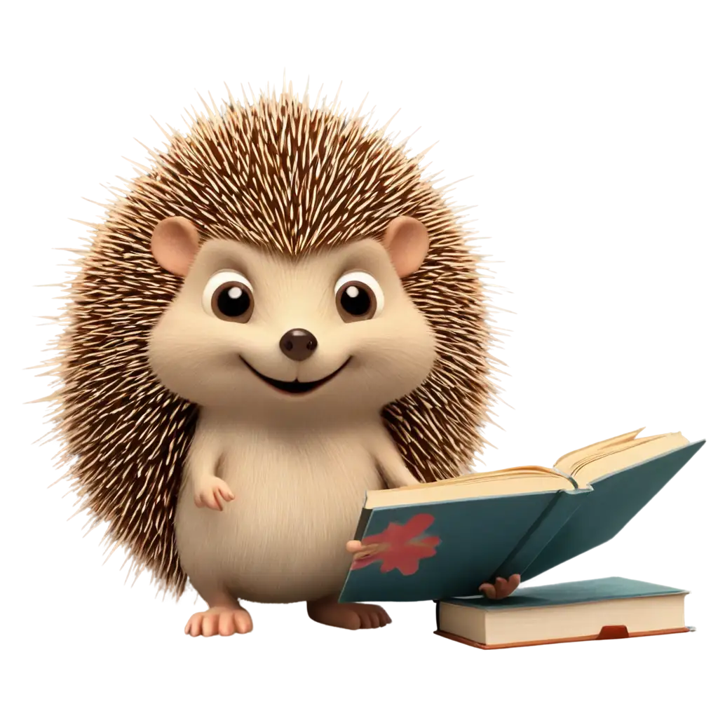 Cute-Hedgehog-Reading-a-Book-PNG-Clip-Art-for-Various-Creative-Uses