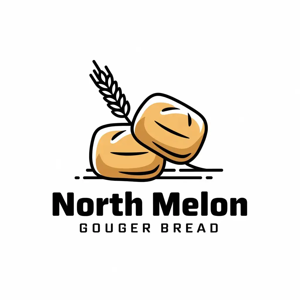 LOGO-Design-for-North-Melon-Gouger-Bread-Square-Buns-Wheat-and-Food-Industry-Appeal