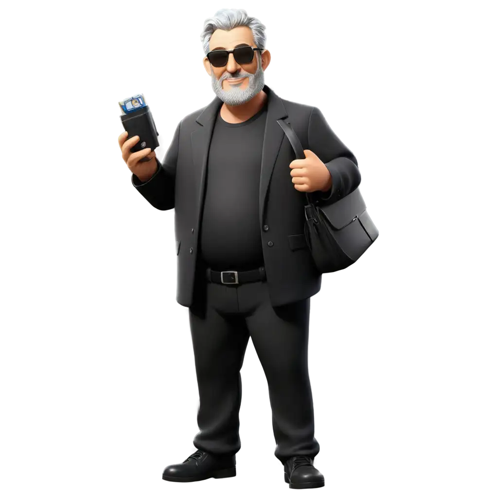 Cartoon-PNG-Image-of-a-Plump-Adult-with-Gray-Hair-Holding-the-World-and-CPU-SEO-Optimized