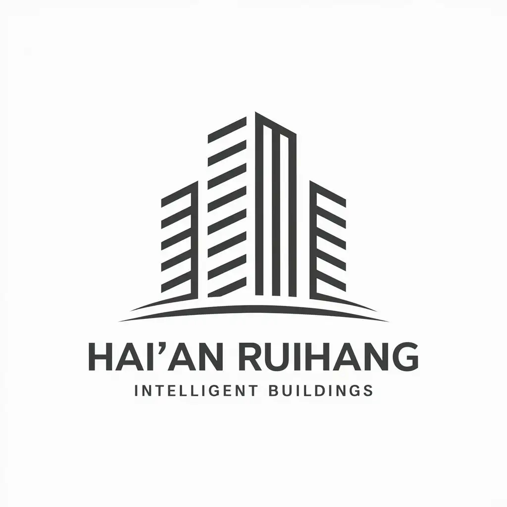 a vector logo design,with the text "Hai'an Ruihang", main symbol:intelligent buildings,Moderate,be used in Technology industry,clear background