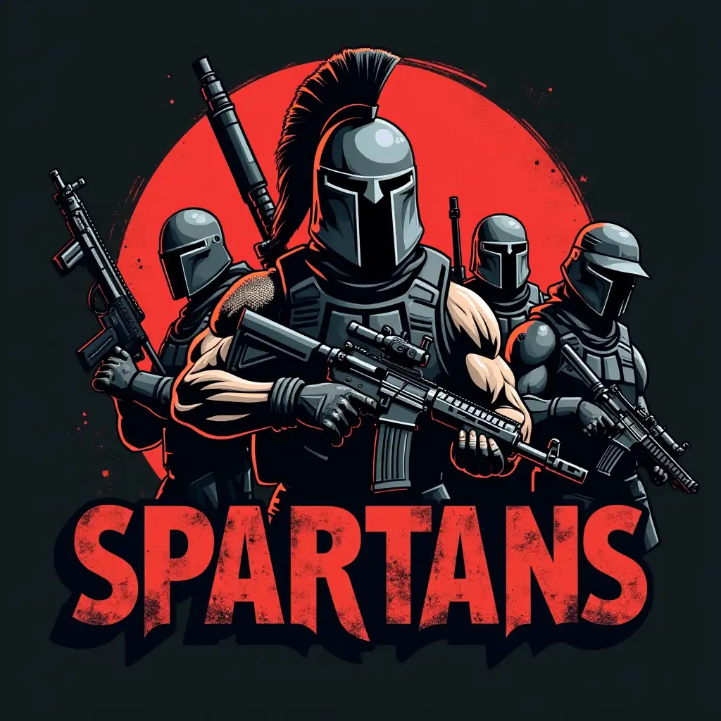 SpartanThemed-Logo-for-PVP-and-Survival-Video-Game-with-FirearmWielding-Characters