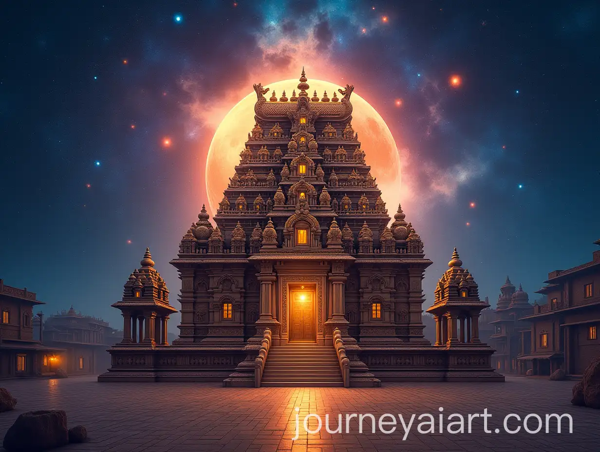Sacred-South-Indian-Temple-with-Cosmic-Universe-Background