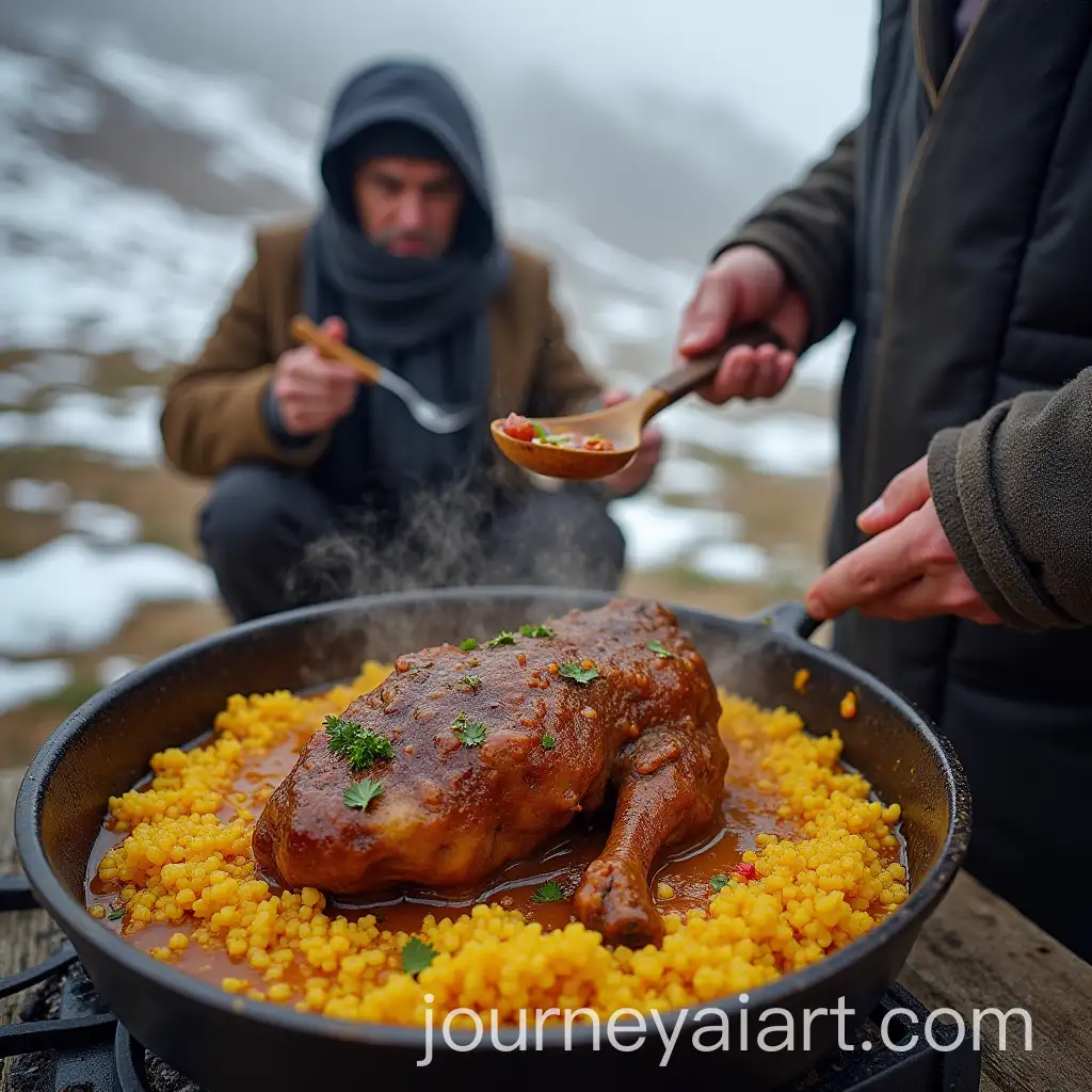 Rustic-Cooking-Adventure-Lamb-Shoulder-Stew-in-Snowy-Mountain-Village