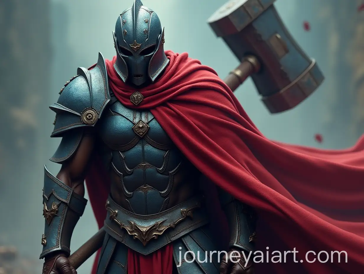 Majestic-Warrior-in-RedBlue-Armor-with-Warhammer