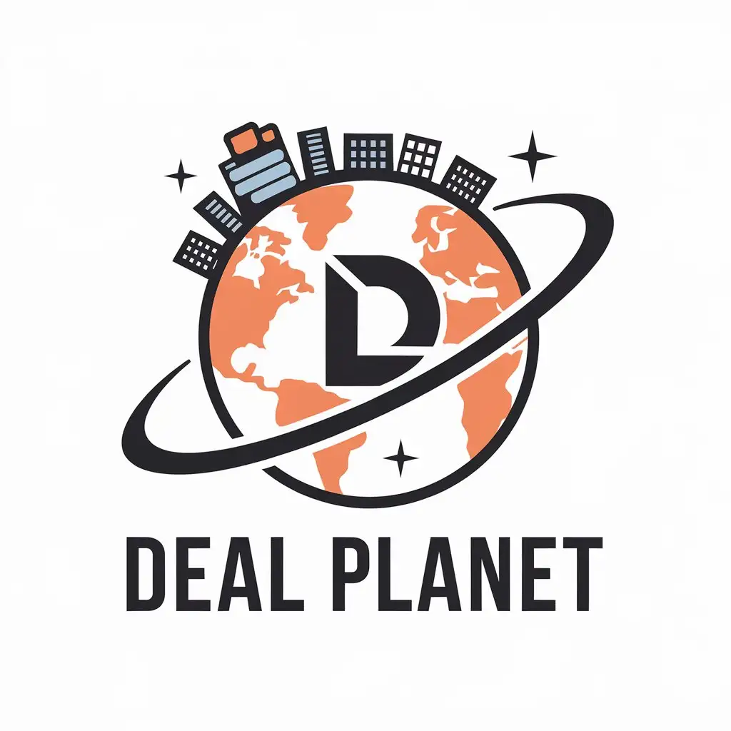 LOGO Design for Deal Planet Vector with DP Symbol and Clear Background