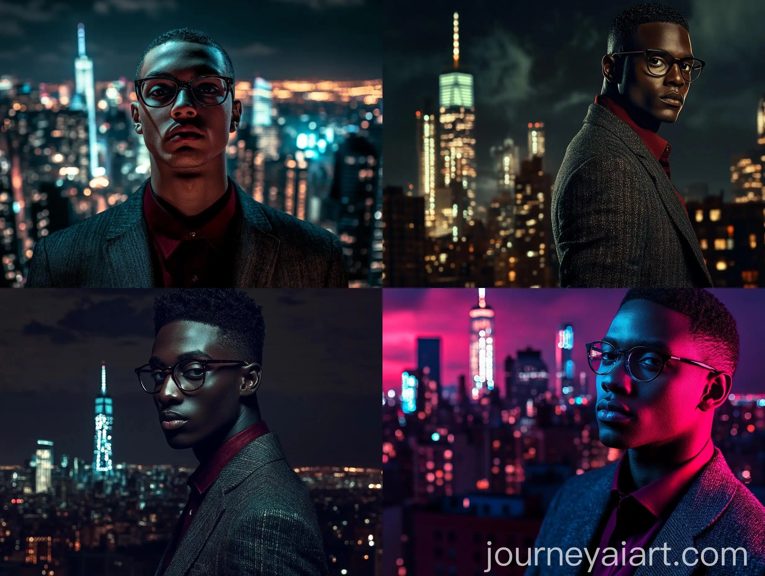 Young-Man-in-Formal-Attire-against-Night-Manhattan-Skyline
